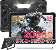HOTWAV R9 Ultra 5G lauko planšetė, vandeniui atspari planšetė su rašikliu, "Android 15", 11 colių 2K FHD+ atspari planšetė 24GB + 512GB + 2TB, 20080mAh 20W greitasis įkrovimas, 64MP + 16MP IP68/IP69K, Dual SIM/5G WiFi/GPS/OTG