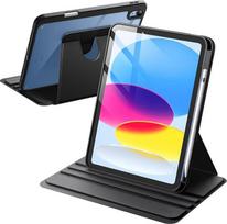 JETech sukamas dėklas "iPad" (A16) 11/10 kartos (2025/2022) su pieštuko laikikliu, 360 laipsnių kampu besisukantis apsauginis dėklas su permatoma nugarėle, automatinio budėjimo/užmigimo funkcija (juodas)