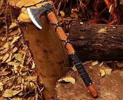 Rankų darbo vikingų kirvis Medžioklė Lauko kempingas Išgyvenimo kirvis Šiaurės kirvis 1095 Anglies plieno Rosewood rankena Jubiliejus Gimtadienis Kalėdų dovana Idėja