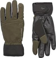 SEALSKINZ Unisex neperšlampama šaudymo pirštinė - alyvuogių žalia/juoda