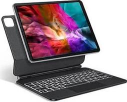 TECURS klaviatūros dėklas "iPad Air" 11 colių (M3/M2, 2025/2024) /5/4/ "iPad Pro 11"(4/3/2/1 Gen) su "Trackpad", magnetinis laisvai plūduriuojantis dizainas, lengva nešiojamoji belaidė klaviatūra QWERTZ, juoda