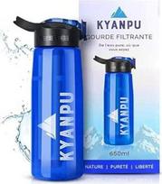 Vandens butelis su vandens filtru, negeriamas, 650 ml | Aktyvuotos anglies vandens filtras | Vandens valytuvas | Žygiai, stovyklavimas, išgyvenimo rinkinys, kelionės | Gertuvė su šiaudeliu