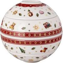 Villeroy & Boch "Toy's Delight La Petite Boule" užkandžių rinkinys 5 dalių raudonas indų rinkinys, kurį galima plauti indaplovėje Kalėdų indų rinkinys Kalėdų žaislų dekoracijos Kalėdos Premium porcelianas
