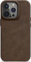 WIIUKA dėklas "iPhone 14 Pro Max", odinis iš Vokietijos, itin plonas, aukščiausios kokybės mobiliojo telefono dėklas, Qi, Vintage Brown