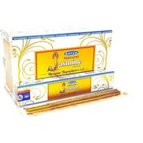 Satya Nag Champa Jasmine smilkalų lazdelės Agarbatti 180 gramų dėžutė | 12 pakuočių po 15 gramų dėžutėje | Eksporto kokybė ruda