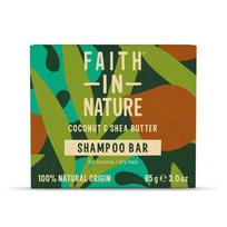 Faith In Nature Coconut & Shea Butter ekologiškas kietasis šampūnas suteikiantis drėgmės ir spindesio 85g