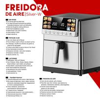 8L Nerūdijančio plieno oro grupinė keptuvė su dideliu spalvotu ekranu, skaitmeniniu lietimu, iš anksto nustatytais meniu ir gaminimu be aliejaus Dual Heating Dual Pot