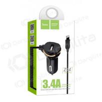 Automobilinis įkroviklis HOCO Z14 USB + "lightning" (3.1A) (juodas)