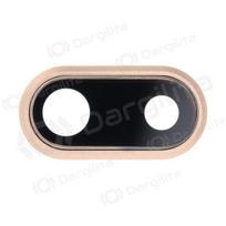 Apple iPhone 8 Plus kameros stikliukas (auksinis) (su rėmeliu)