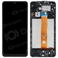 Samsung Galaxy A12 ekranas (juodas) (su rėmeliu) (originalus)