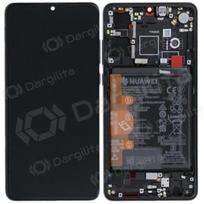 Huawei P30 (new version 2021) ekranas (juodas) (su rėmeliu ir baterija) (service pack) (originalus)