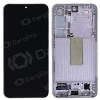 Samsung Galaxy S23 ekranas (levandos) (su rėmeliu) (originalus)