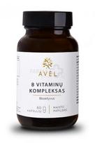 Maisto papildas AVEL BIOAKTYVUS B VITAMINŲ KOMPLEKSAS 8 B gupės vitaminai kapsulės N60