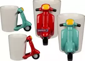 Puodelis Motoroleris - Spalva: Raudona