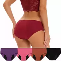 Moteriškos medvilnės kelnaitės menstruacijoms - Dydis: XL - Spalva: Juoda