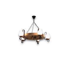 Brilagi - liustra ant grandinės ROATA 5xE14/40W/230V skersmuo 70 cm, iš buko