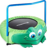 "HyperMotion Frosch" vaikiškas 90 cm batutas su rankena - vidaus/ lauko sodo batutas, 6 neslystančios kojos, putplasčio rankena - 3-6 metų vaikams, iki 50 kg