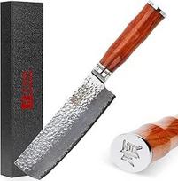 "Sunlong" profesionalus virėjo peilis Damasko plieno V10 plieno šerdis Rosewood rankena