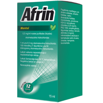 Nosies purškalas AFRIN MENTHOL 0,5mg/ml, 15ml
