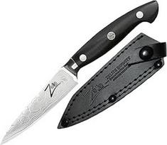 "Zelite Infinity Schäl" virtuvinis peilis 10 cm - "Executive Plus" serija - 45 sluoksnių Damasko peilis, pagamintas iš japoniško AUS-10 super plieno, su gilia geležte ir odiniu dėklu - virtuvės reikmenys