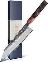 21 cm japoniškas virėjo peilis Kiritsuke Knife, itin aštrus virtuvinis peilis, pagamintas iš AUS-8 plieno, su ergonomiška raudonmedžio rankena ir dovanų dėžute