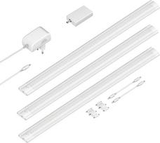 ledscom.de SIRIS išmanusis LED apšvietimas, matinės baltos spalvos, "WiFi" valdiklis, plokščias, "Smart Home", su "Alexa", 50 cm, po 655 lm, baltas, 3 vnt.
