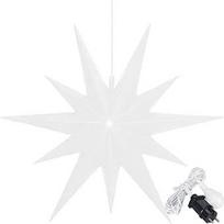OVILUM Šviečianti žvaigždė 2D XXL su LED apšvietimu, balta, skersmuo 100 cm, žvaigždė su 11 antgalių, atspari oro sąlygoms, sodo dekoracija, gyvenamasis kambarys, kalėdinė dekoracija, kalėdinė žvaigždė, su laikmačiu, 7,5 m kabelis