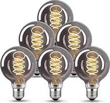 "Edison Vintage" E27 lemputė, E27 LED Vintage Dimmable 4 W lemputė E27 LED Warm White Edison Light Bulb E27 Vintage idealiai tinka nostalgijai ir retro apšvietimui namuose, kavinėje, bare, dūmų pilkas stiklas -