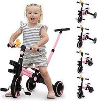 "Mobiclinic Kids", "5-in-1" triratukas, "Chase", evoliucinis, nuo 1,5 iki metų, reguliuojamas vairas ir sėdynė, 3, kg itin lengvas, lengvai surenkamas, atsparūs pradūrimams ratai, iki 25 (rožinis)