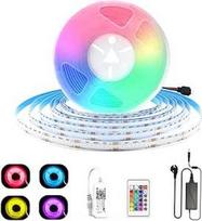 24 V 10 m "WiFi" COB LED RGB LED juosta, COB LED RGB juosta, reguliuojama nuotolinio valdymo pultu ir maitinimo šaltiniu, LED šviesos juosta, 576 LED/M, valdoma programėle, suderinama su "Alexa", "Google Home