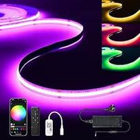 5 m "WiFi COB RGB + šilta balta LED juosta Fairy Lights 784 LED/M 3920 LED 24 V Dimmable Malleable LED Light su nuotolinio valdymo pulteliu, juosta šviesos juosta veikia su "Google Home Assistant/Alexa