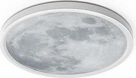 AIKVSXER Mėnulio lempa lubinė LED lubinė lempa, reguliuojamas apšvietimas, 30 cm skersmens lubinė lempa "Mėnulis", 24 W 2400 LM, su naktinės šviesos funkcija, 3000-6500 K spalvų temperatūra, laikmačio ir atminties funkcija, skirta miegamajam
