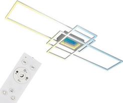 BRILONER - LED lubų šviestuvas su begalybės veidrodžiu, 3D tunelio efektas, reguliuojamas apšvietimas, CCT, nuotolinio valdymo pultas, LED šviestuvas, lubų šviestuvas, svetainės šviestuvas, miegamojo šviestuvas, virtuvės šviestuvas, 110 x 42 cm, aliuminis