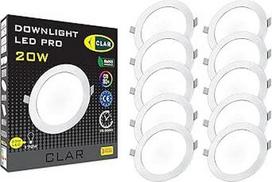 CLAR LED įleidžiamas prožektorius apvalus 230 V - lubų įleidžiamojo šviestuvo panelinė lemputė 20 W (10 vnt.)