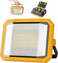 LED akumuliatorinis prožektorius 100 W, saulės darbo šviesa, LED akumuliatorius 13000 mAh, 12000 LM, itin ryškus, 4 šviesos režimai, 2 saulės baterijos, nešiojamas stovyklavietės šviestuvas, skirtas elektros energijos tiekimo pertrūkiams, stovyklavimui, g