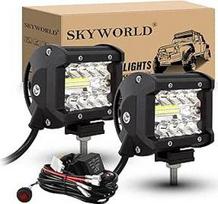 SKYWORLD LED darbo šviesos juosta 2 x 10 cm 60 W LED žibintai 12 V 24 V darbo šviesa Papildomi žibintai su rokerio jungikliu Laidų jungtys, skirtos automobiliams su bekele Traktorius Automobilis Sunkvežimis Visureigis UTV ATV