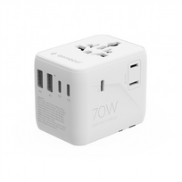 Adapteris ir šokotuvas Gembird Universal travel power adapter, 70 W  TPA-2A3C70-01-W