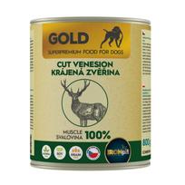 IRONpet Gold Dog Venison cut muscle elnienos raumens konservai šunims, Svoris 400 g