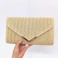 Mielas rankinės, stilingas ir elegantiškas peties krepšelis, gražus ir natūralus pintas dizainas, delninė (clutch), smėlio spalvos.