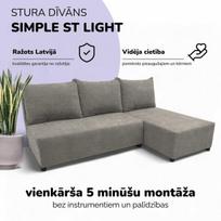 Kampinis išskleidžiamas sofos-lova St Light, Podrez, šviesiai pilka