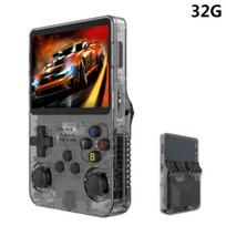 Žaidimų konsolė R36S Retro delninė žaidimų konsolė atvirojo kodo Linux sistemos 3,5 colio IPS ekranas vaizdo žaidimų grotuvas, kišeninis mini pultas 64GB, Pilka