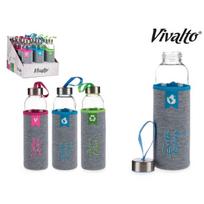 Butelis stiklinis 500ml su dėklu