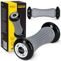Masažinis volelis rolleris su spygliukais 4FIZJO, 7 x 17 cm, pilkas, masažo volas, raumenų masažuoklis, treniruotėms, pratimams