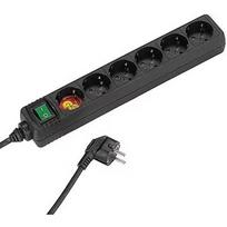 Vivanco extension cord 6 sockets 1.4m, black VVELSTR6SCHSWK