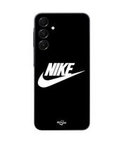 Case - Maniacase - Samsung Galaxy A16 - Silicone - Flexible - White Nike logo on black juoda