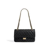 Genuine Leather Caviar Diamond Grid Chain Toe Cover Layer Cowhide Chain Small Fragrant Style Single Shoulder Crossbody Small Square Bag