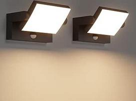 "Klighten" 2 vnt. 24 W lauko sieninis šviestuvas su judesio jutikliu IP65 sieninis šviestuvas Vidaus lauko sieninis šviestuvas su pasukamu LED skydeliu, lauko šviestuvas įėjimui į balkoną, juodas, šiltai baltas, 3000 K
