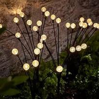 "Lights4fun" 4 LED saulės strypų žibintai 70 cm kamuolys Kelio apšvietimas Metalinis juodas modernus saulės žibintai, skirti naudoti lauke