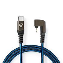 NEDIS USB-Kabel USB 2.0 | Apple Lightning 8-Pin | USB-C™ Stecker | 60 W | 480Mbps | Vernickelt | 1.00 m | rund | Geflochten / Nylon | Blau / Schwarz (GCTB39650AL10)