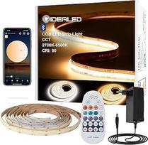 GIDEALED CCT COB LED juosta Dimmable 5 m Kit, 24 V 2700 K ~ 6500 K COB LED juosta su RF nuotolinio valdymo pultu ir "Bluetooth" programėlės valdymu, 2880 šviesos diodų, CRI90 Super ryškus šaltai baltas šiltas baltas juosta